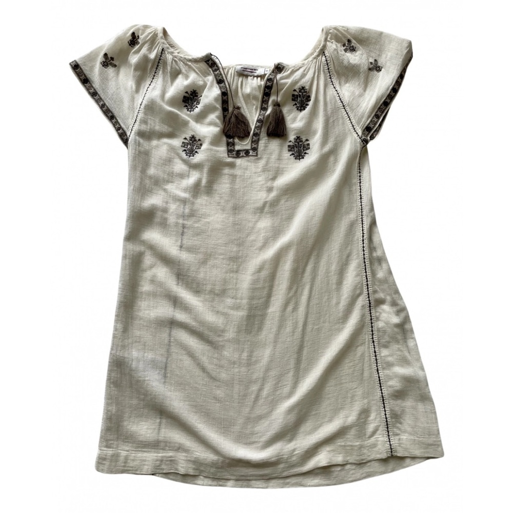 Comptoir Des Cotonniers Cream Blouse with Brown Tassels